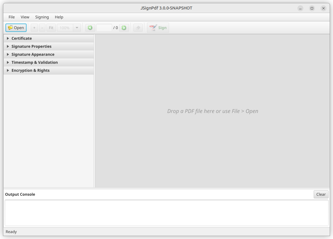 JSignPdf main window